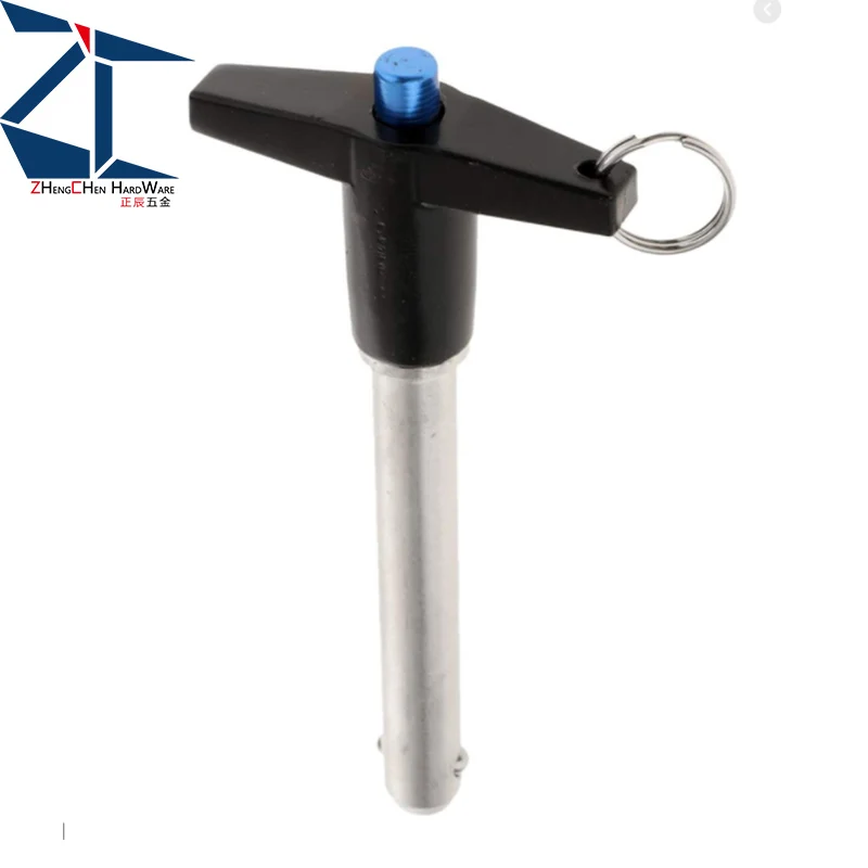 Custom Made Precision Stainless Steel  Push Button Ball Lock Pins L T Handle Ball Lock Pin Quick Release Pin