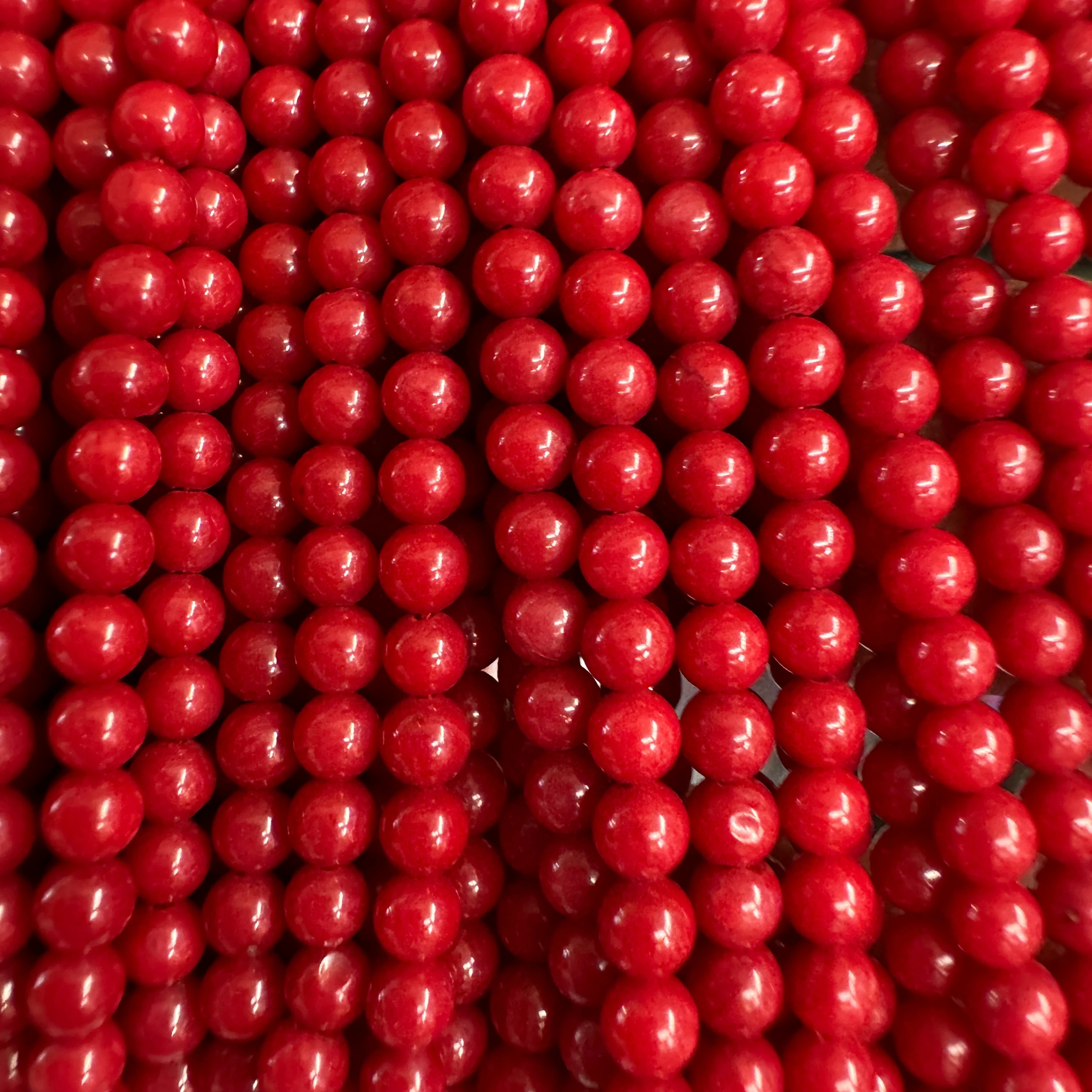 Wholesale Loose Gemstone 3mm 4mm 6mm 8mm 10mm Size Red Coral Stone Beads  String for Bracelet Necklace Jewelry Making