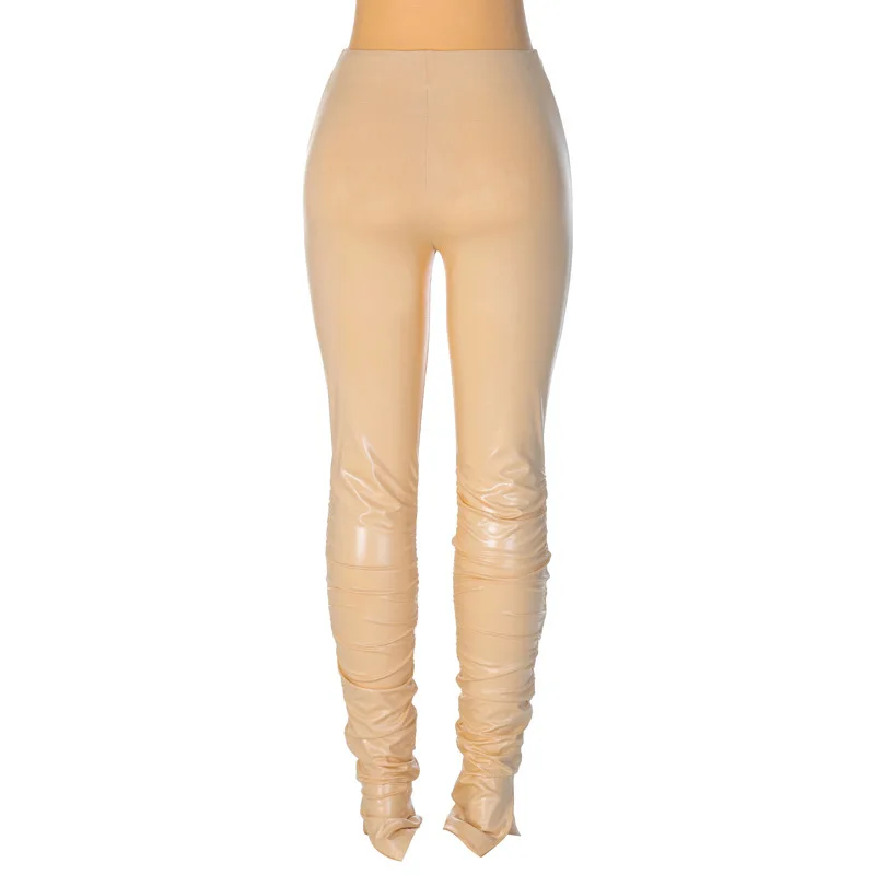 Pleated Tight Solid Pencil Pants