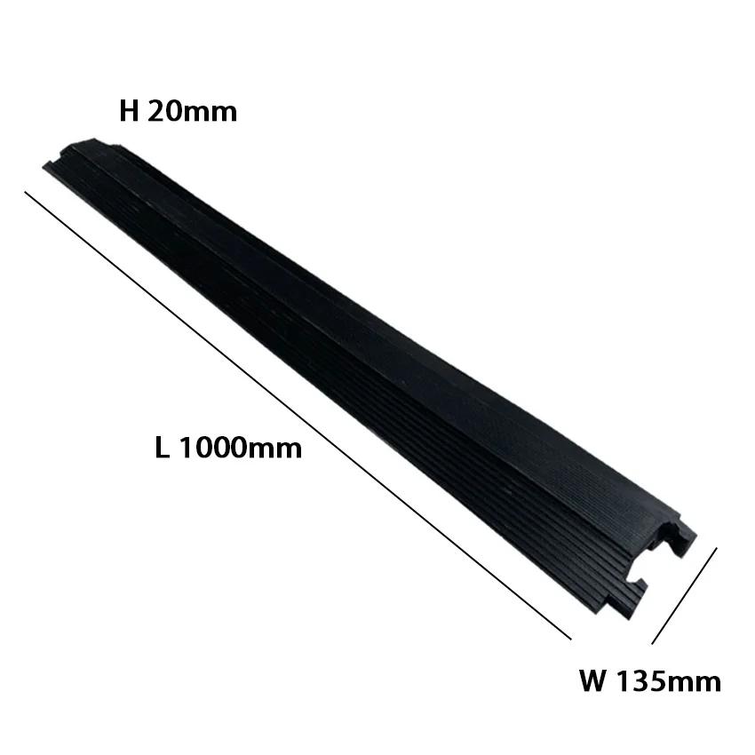Black Reflective Industrial Rubber Cable Ramp Cover Protector Speed Bumps for Cars and Motorcycles factory
