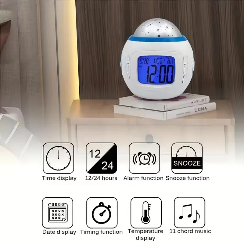 New Style Good Quality Projector Children’s Night Light Star Sky Digital LED Projector Alarm LCD Clock Calendar