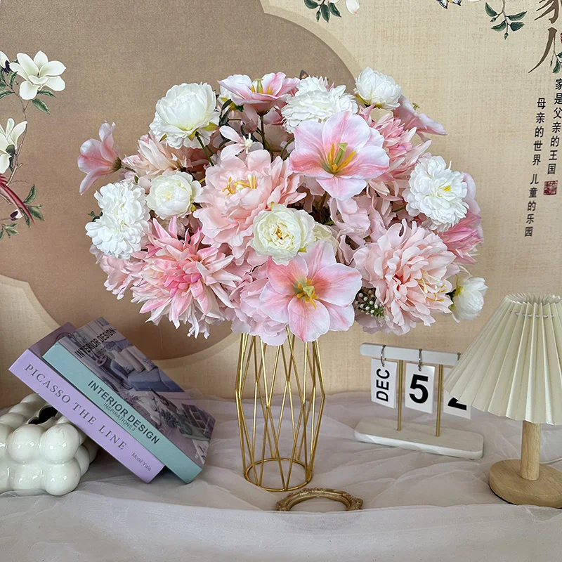 product hot sale large pink artificial flower ball high quantity customizable for wedding centerpiece party guide decorations-54