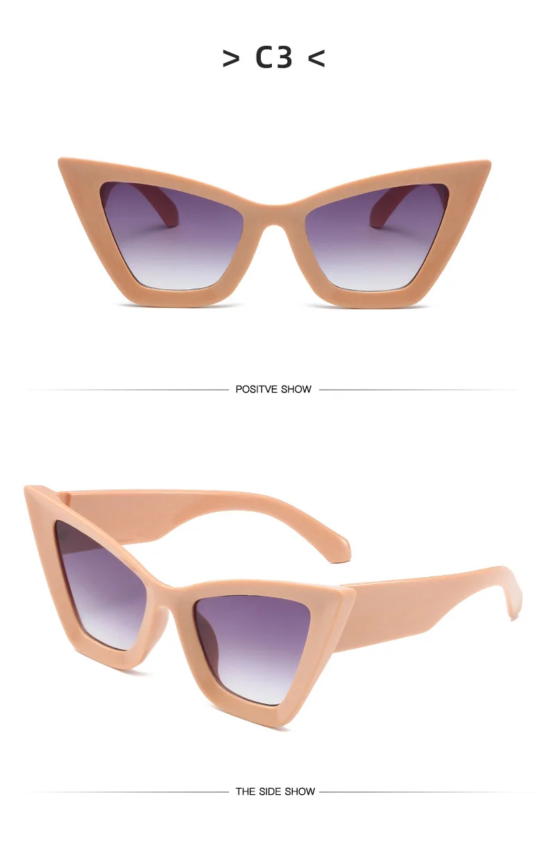 Nuevas gafas de sol Cat-eye Sunshade European and American Cool Punk Fashion Gafas de Sol para hombres y mujeres Unisex Custom Logo