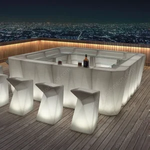 Commercial Bar Furniture New LED Tables Plastic Portable Home Counter Furniture LED Bar Furniture Sets Mobile Bar Counter