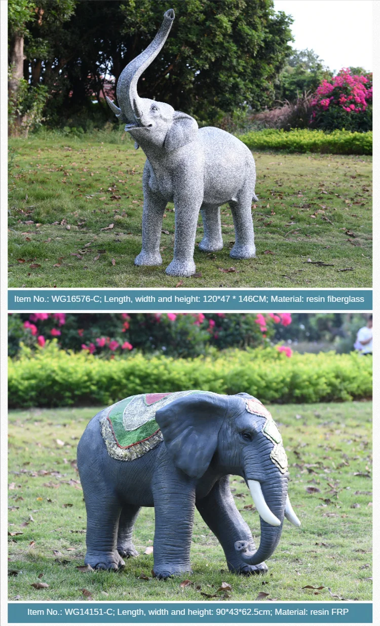 Jiayi Elephant Large Sculpture Life Size Fiberglass Elephant Fiberglass