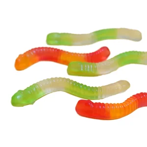 Fruity Flavor Sand Worm Gummies Mixed with Oil for a Unique and Delicious Experience