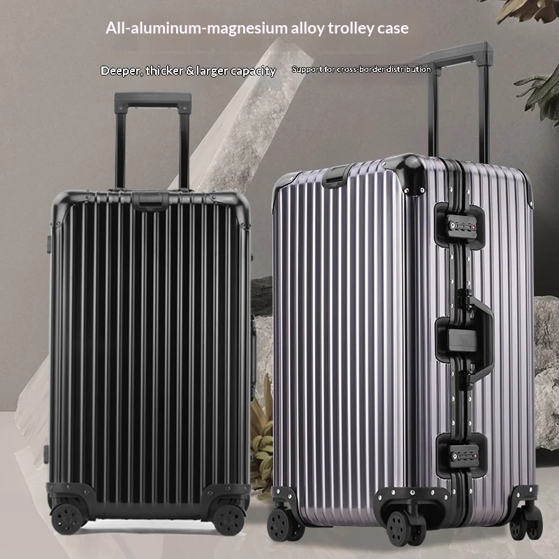 All-Aluminum Sports Thickened Large-Capacity Spinner Luggage TSA Password Lock Waterproof Anti-Theft Aluminum-Magnesium Alloy