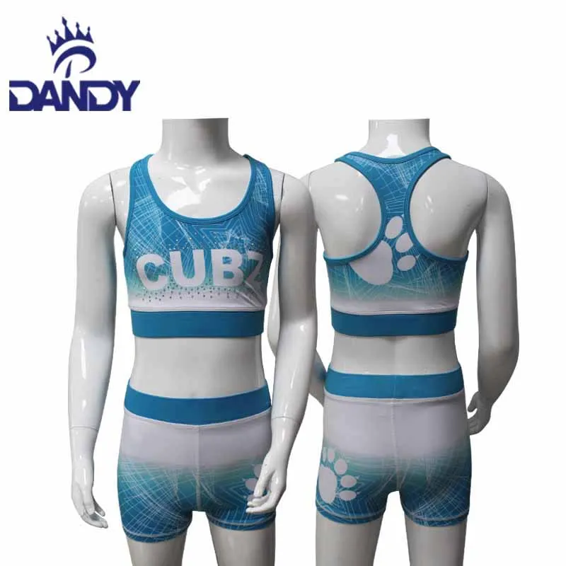Dandy Custom Sublimation Youth Cheerleading Uniforms Dance Costume Ombre Cheer Practice Wear