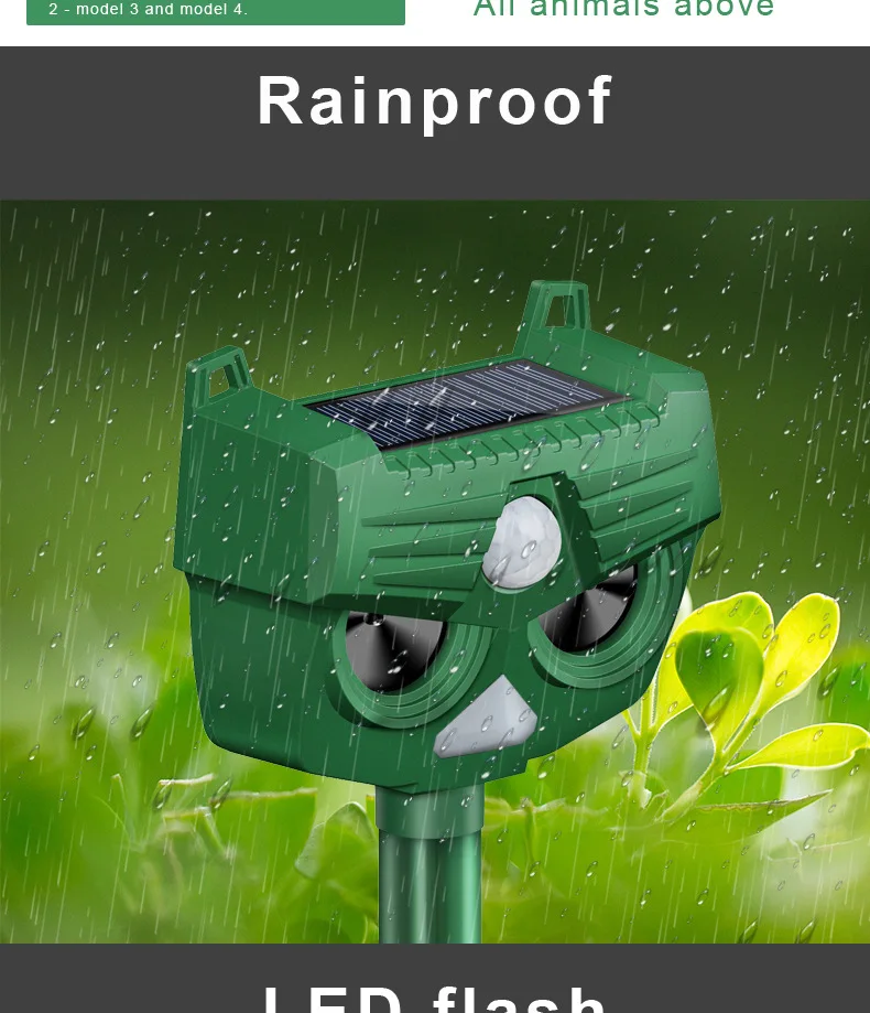 Outdoor Solar Infrared Supersonic Dog And Mouse Repeller Animal