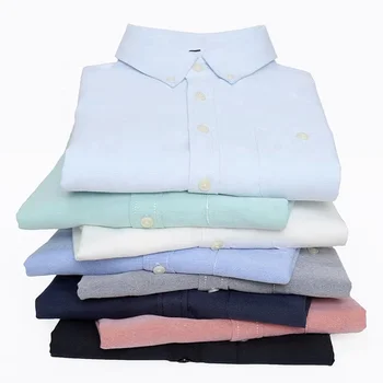 White Oxford Shirts Mens Custom Cotton Dress Shirts Solid Color Button ...