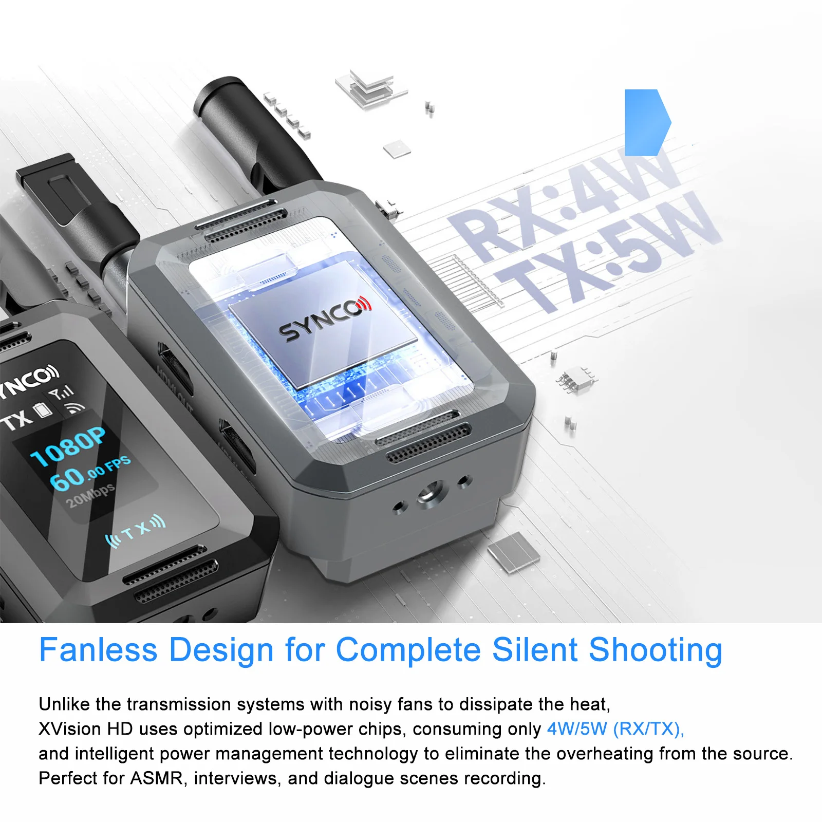 SYNCO Xvison HD 1080P Wireless Video Transmitter - 40ms Latency