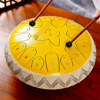 Steel tongue drum, 13 notes 12 inches handpan drum music instrument for meditation entertainment