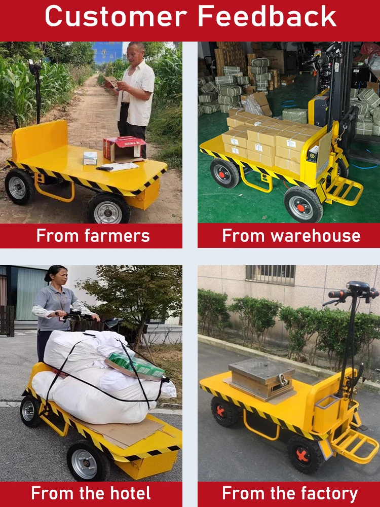 JIN YANG HU 500KG Electric Flatbed Trolley - Four-Wheel Trailer for ...