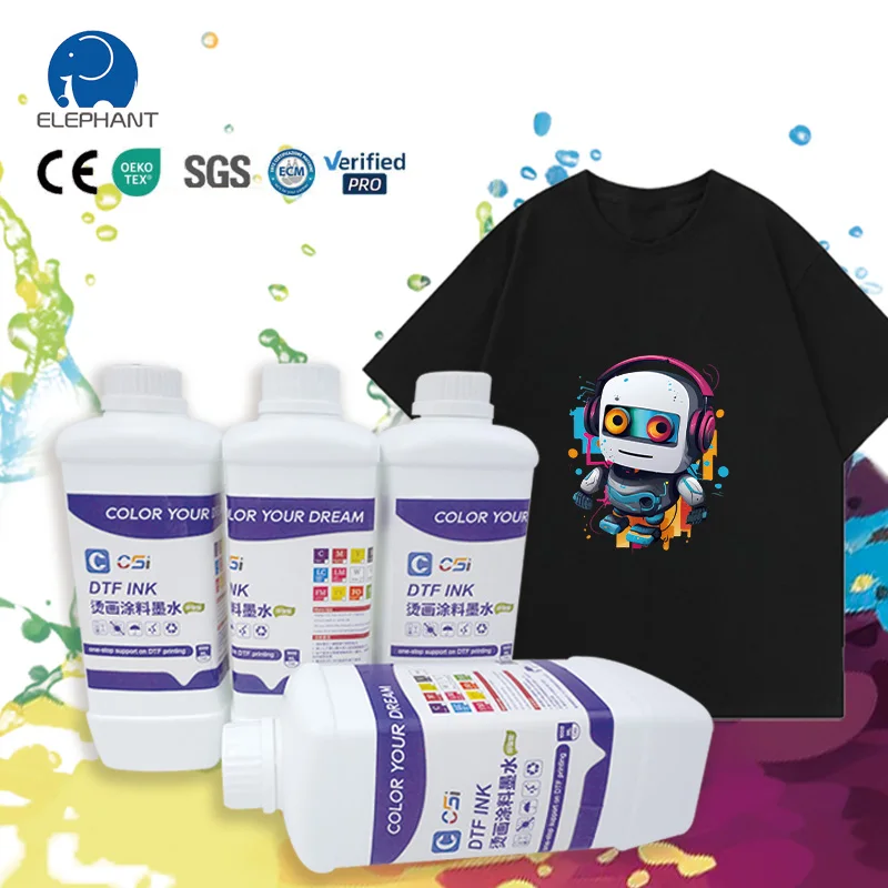 Factory Wholesale DTF Printers Ink for Printer DTF Inkjet in CMYK and White Color