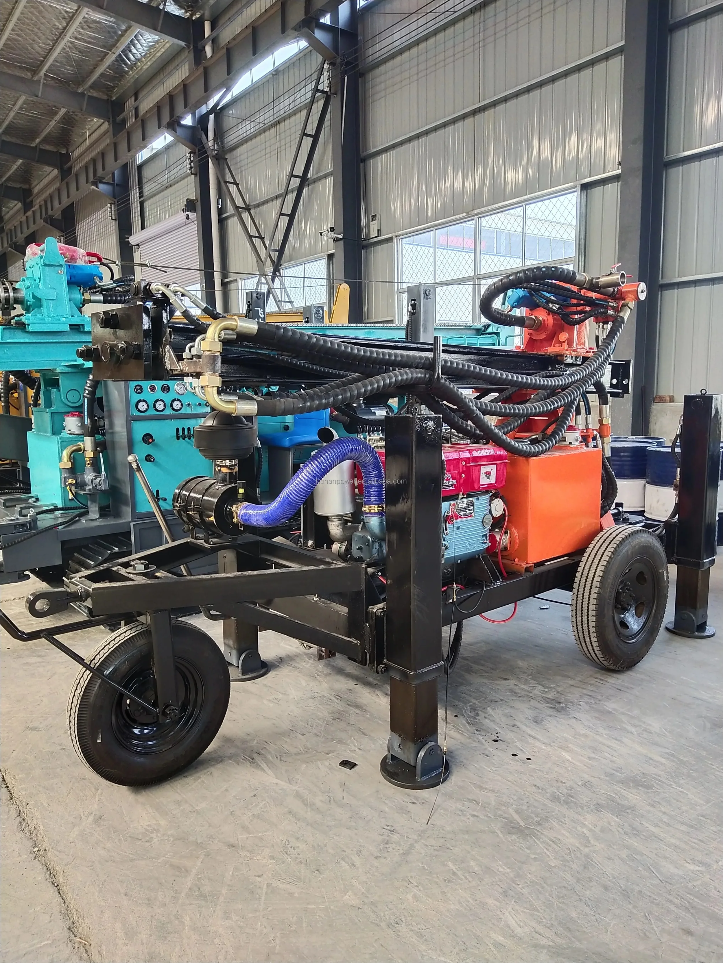 Dth Hydraulic Pneumatic Borehole Portable 130m Deep Water Well Drilling ...