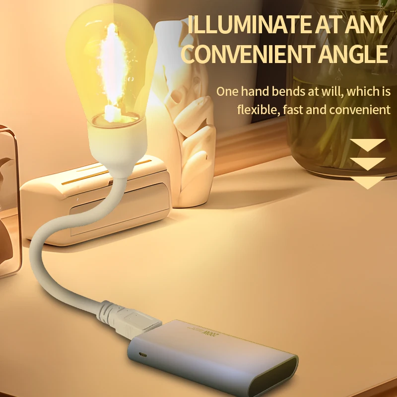 New USB Mini Bulb USB Direct Charge Tungsten Light Warm Yellow Working Night Reading Light Work LED Light