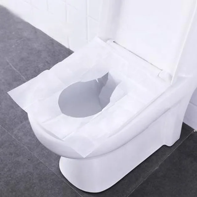 Одноразовый бумажный чехол на сиденье унитаза для общественных уборных