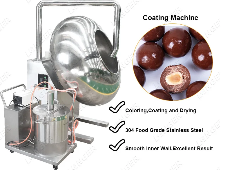 Auto Coffee Bean Chocolate Coating Device Spraying Chocolate Coating Machine for Home