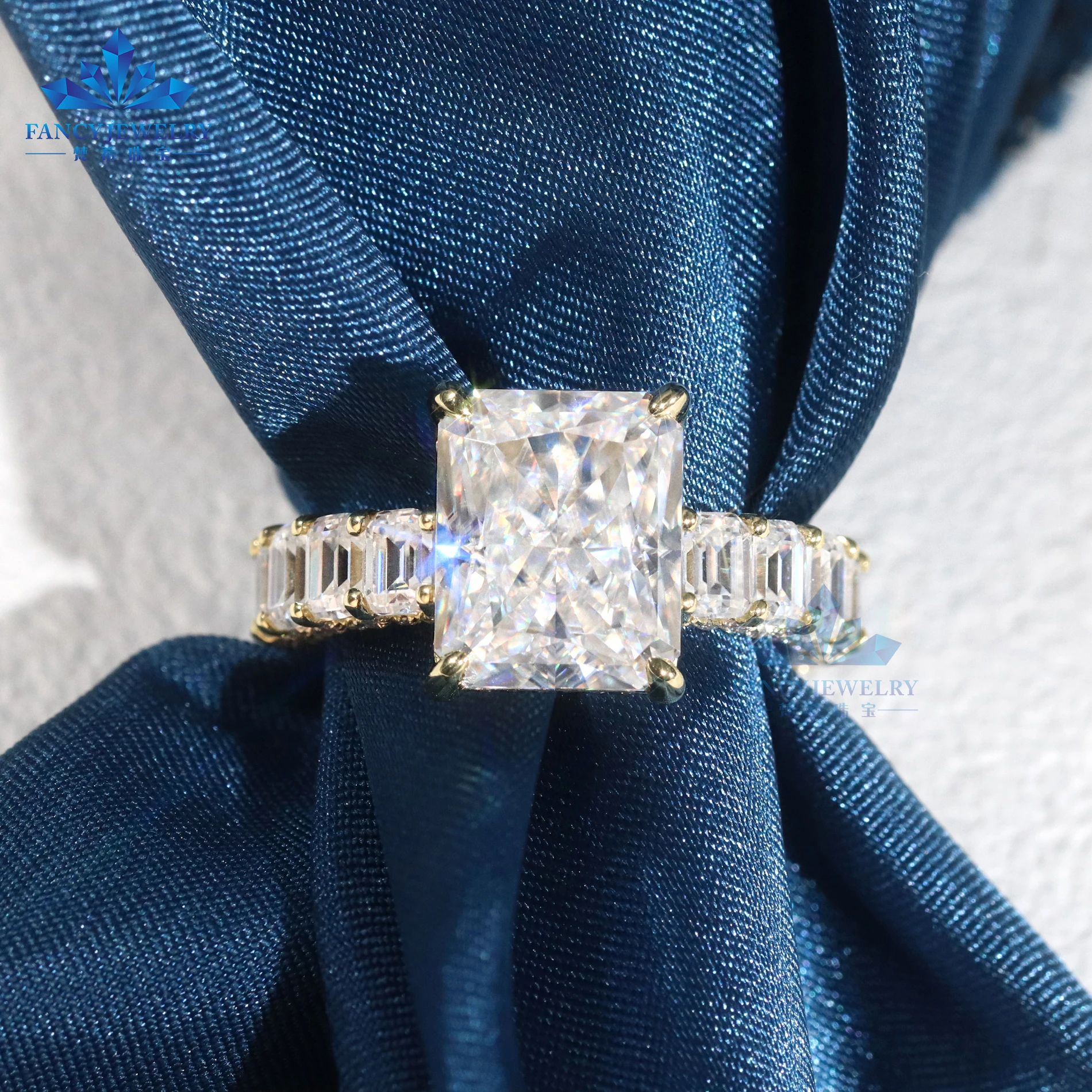 Carat 14K Yellow Gold Moissanite Ring for Engagement
