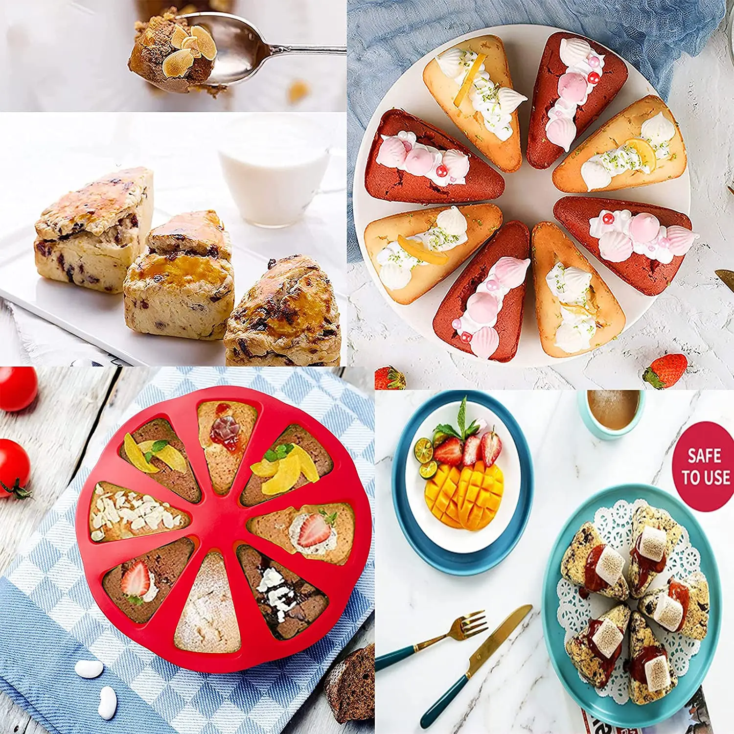 Cavity Silicone Slice Scone Baking Pan Triangle Cavity Cake Mold