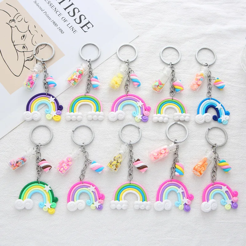 Silicone Keychain with Safe Card Picker Rainbow Color Silicone Beads Women  Keyrings Barcelet Fashion Keychains For Keys Bag Car - AliExpress