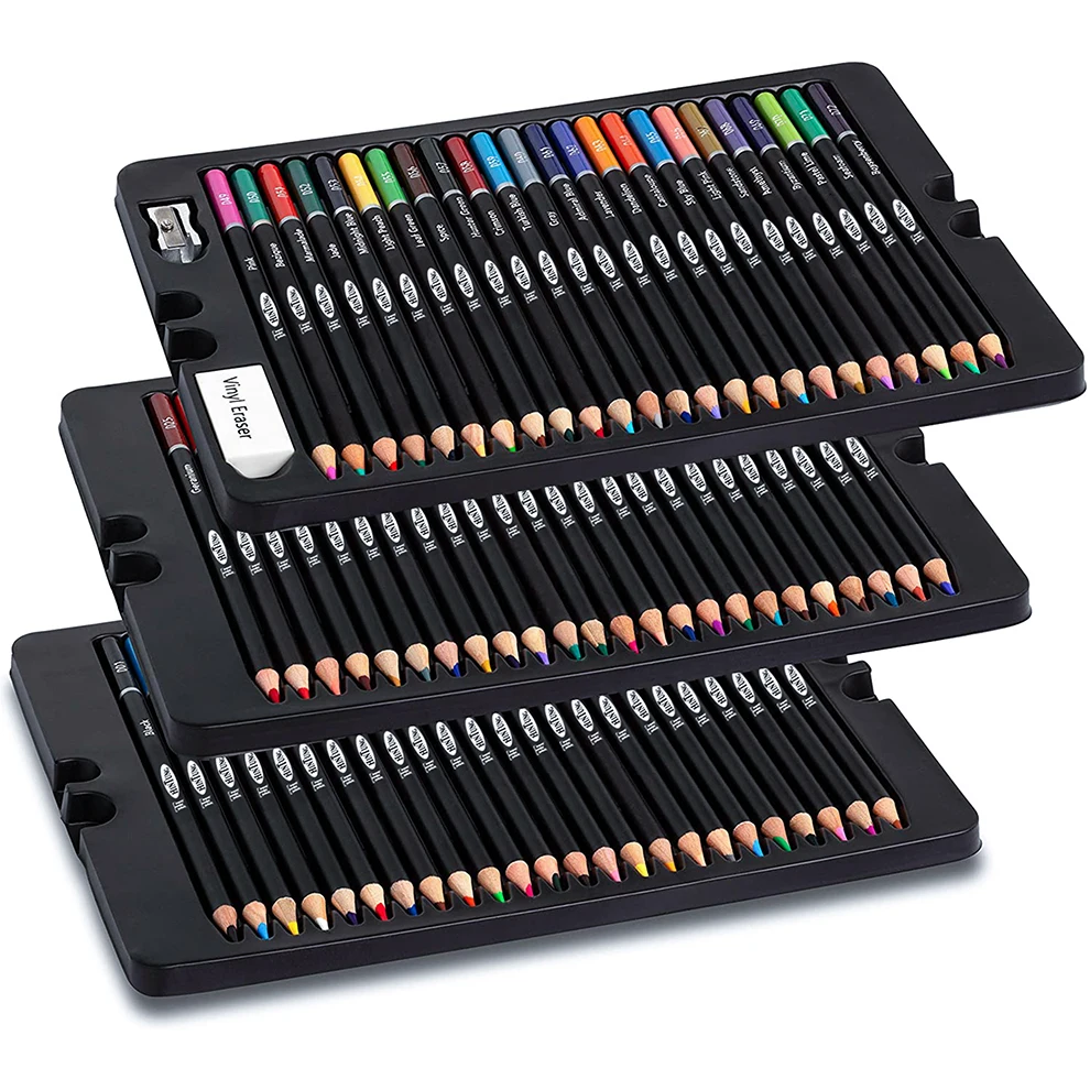 Drawing Art Set 74pcs 72 Colored Pencil Drawing Set with Coloring Book