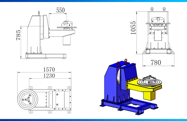 Industrial Abb Welding Positioner L-Type Robot For Welding Workpiece Table Diameter 600mm