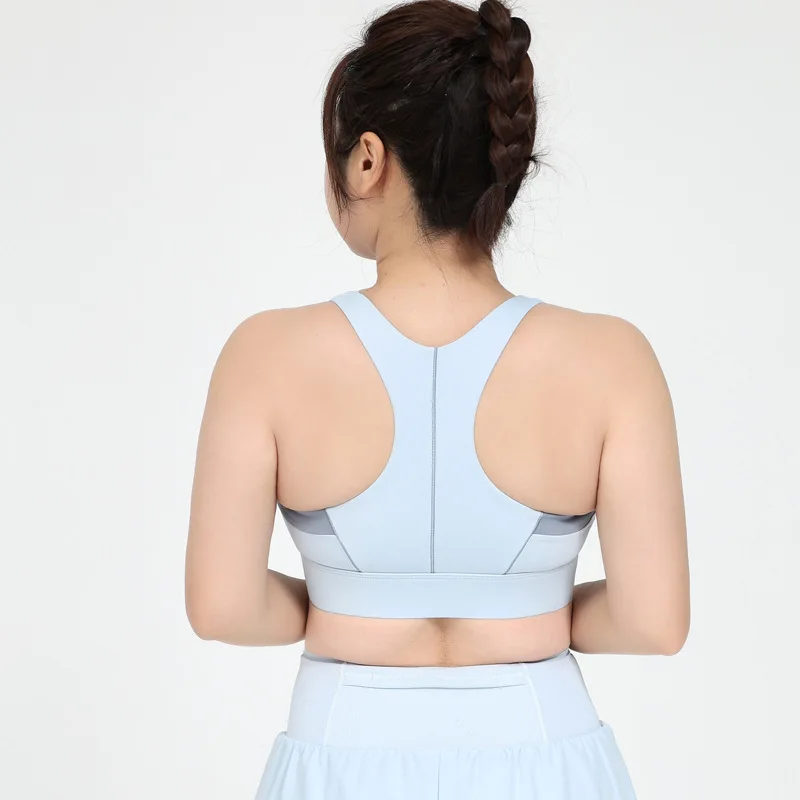 Plus Size Lightweight Seamless Fitness Bra High Strength Racerback Design Color Block Zi preview