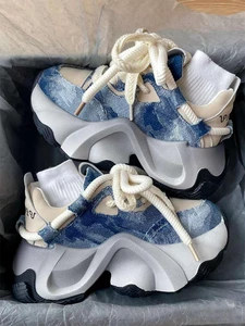 Women's Casual White  Sneakers Autumn Breath Comfortable Lace-Up Platform Anti-Slippery Feature Synthetic Hard-Wearing