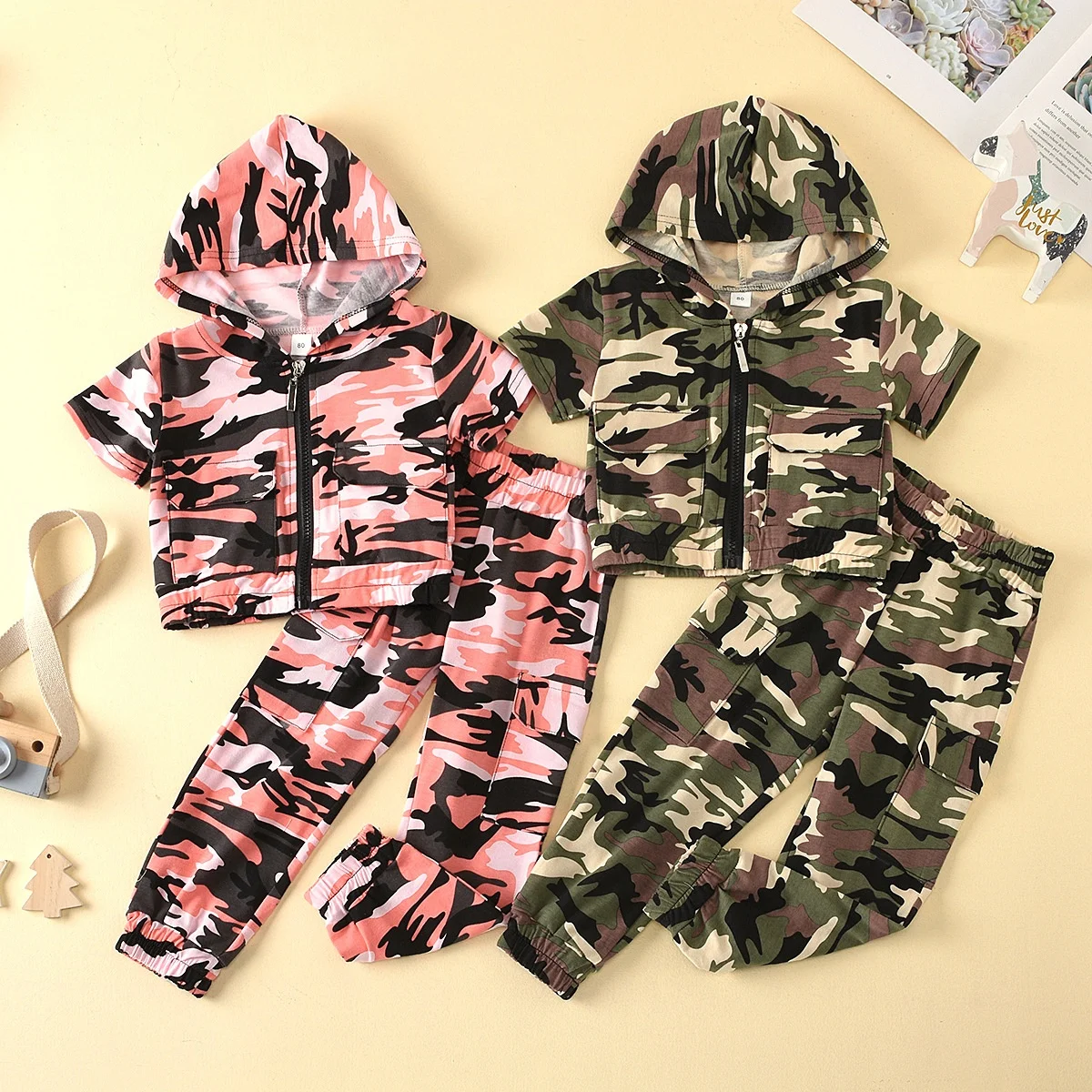 2PCS Toddler Kids Baby Girl Tops+Pants Clothes NEW Camouflage Outfits Tracksuit 