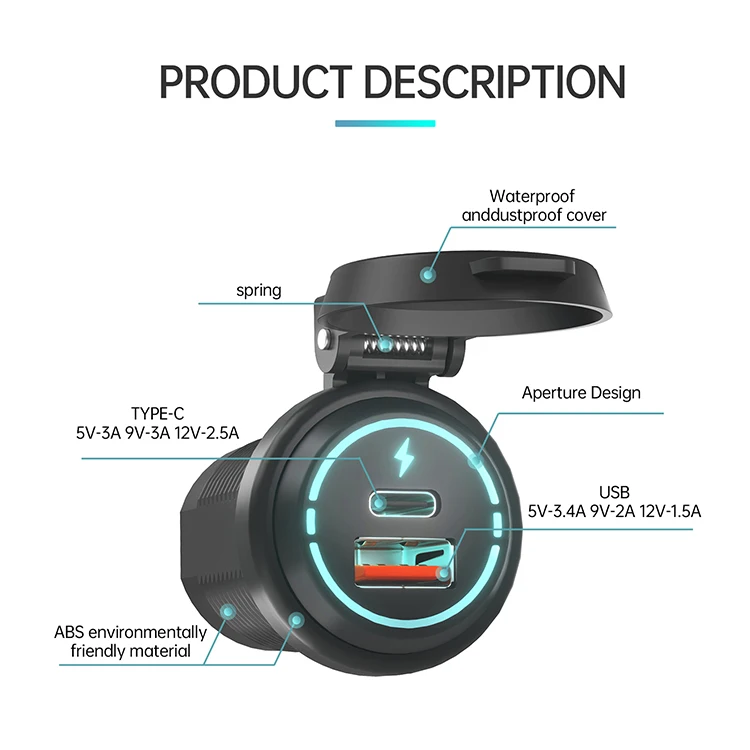 Super Fast Car Charger 2 Port Usb Type C Charger Adapter Socket Buy