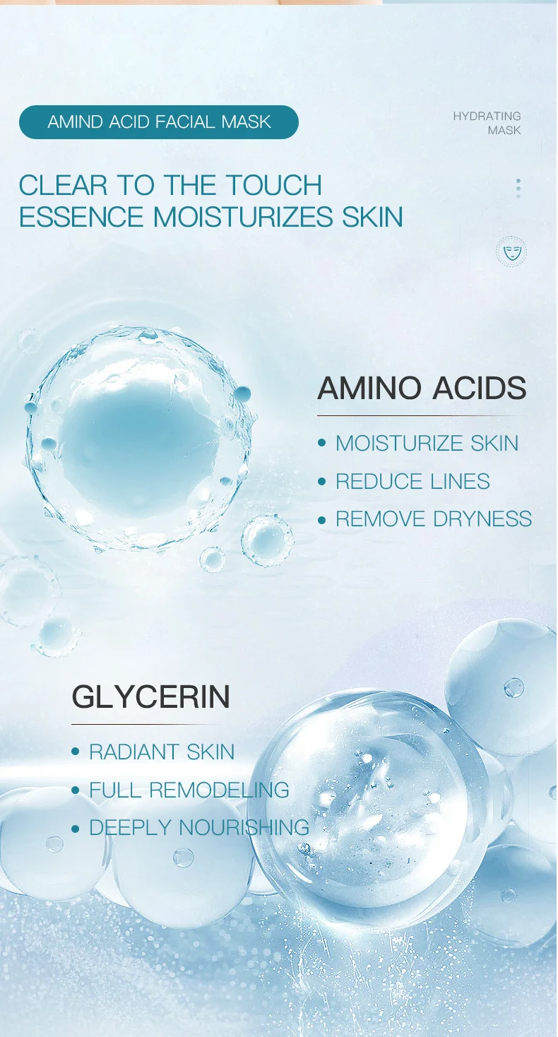 Wholesale 8x Amino Acids Facial Mask 10 Pcs Moisturize Repairing ...