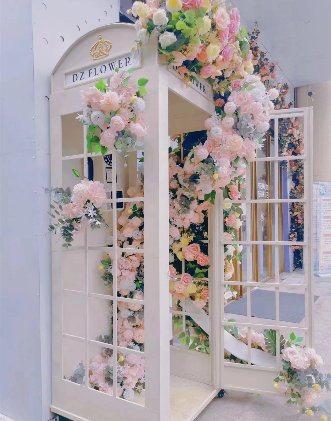 Wedding Decor Custom London Telephone Box With Flowers Floral Metal ...