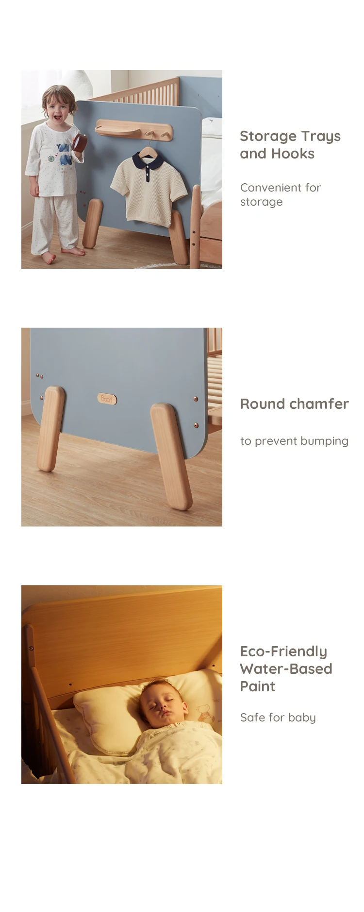 Only B2b Boori 3 In 1 Small Rail Guard Toddler Bed For Children Small Room Girls Twin Adjustable