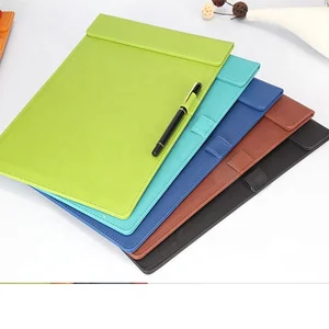 A4 PU Leather Folder Cheap Factory Customizable Organizer with Hard Cover Profile Clip Office Supplies Stationery for Filing