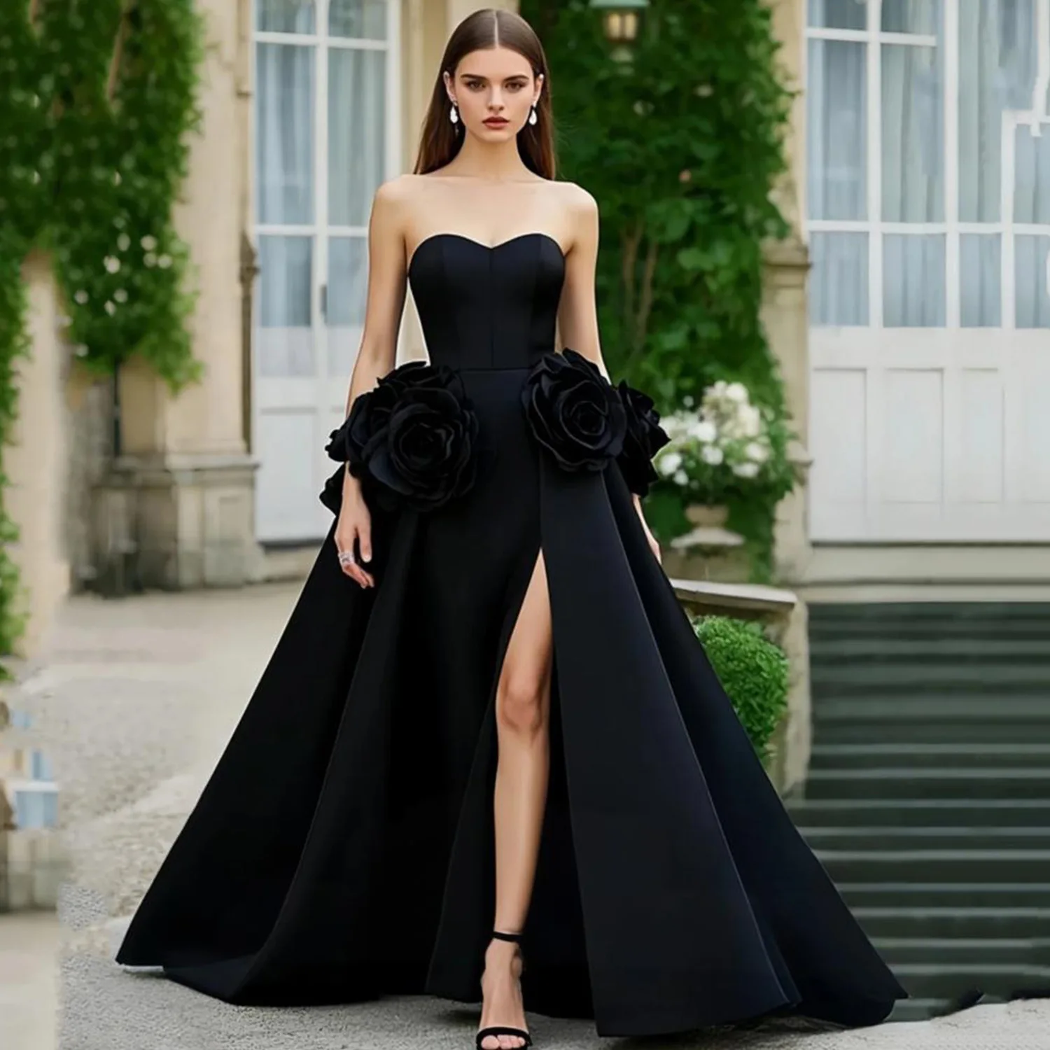 S1821L 2026 New Fashion Black Queen Style Hip Wrap Slit Long Skirt Party Dress Diamond Evening Dress One Piece Drop Shipping S1821L 2026 New Fashion Black Queen Style Hip Wrap Slit Long Skirt Party Dress Diamond Evening Dress One Piece Drop Shipping