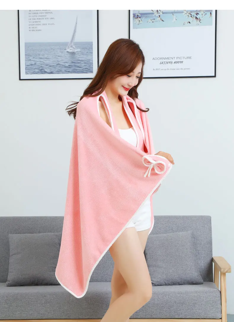 Coral Fleece Body Scrub Towel Women Bath Towel Logo Dress Skirt Big Towel Strong Water 5371