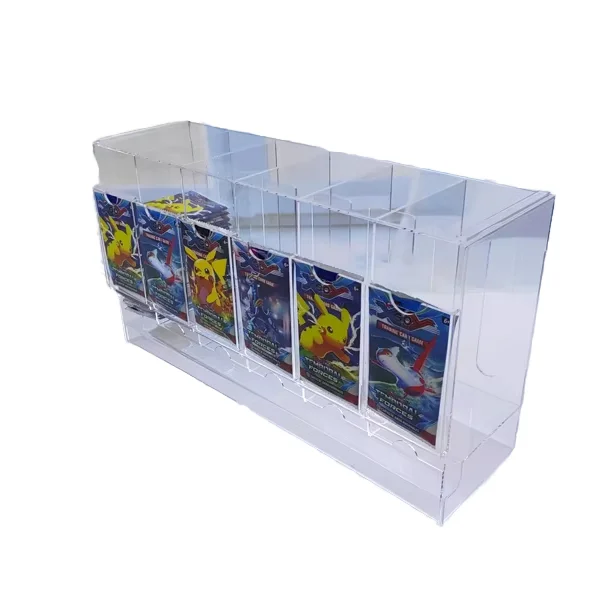 Hoë-verkoop 6-sleuf Booster Pak Vertoningsdispenser, Ekologies-vriendelik, Deurskynende Akriel, Anti-UV Polis, Moderne Plastiek Booster-dosie vir Reklame