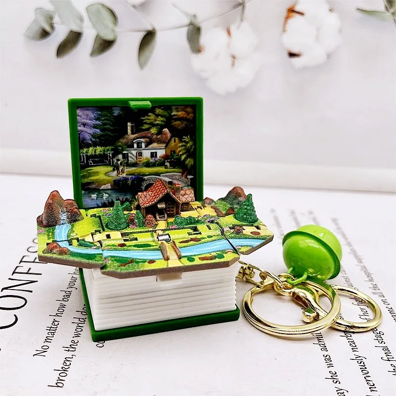 Novidade 3d dinossauro livro castelo chaveiro crianças handheld jogo de  brinquedo pop para fora mini mundo para meninos meninas fidget  descompressão