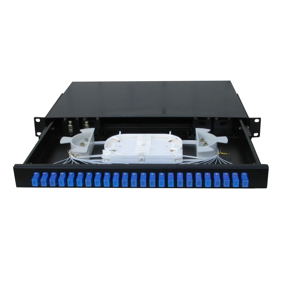 48 Port Fixed Type ODF Fiber Optical Distribution Frame Rack Mounted Patch Panel with Pigtails and Adapters