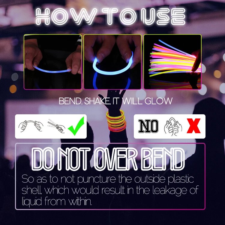 Glow Stick 100 Pcs With 100 Bracelet Connector Light Stick