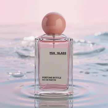 Quality Wholesale Clear Refillable Perfume Bottle 100ml Square Luxury Empty  Perfume Bottle With Plastic Lid