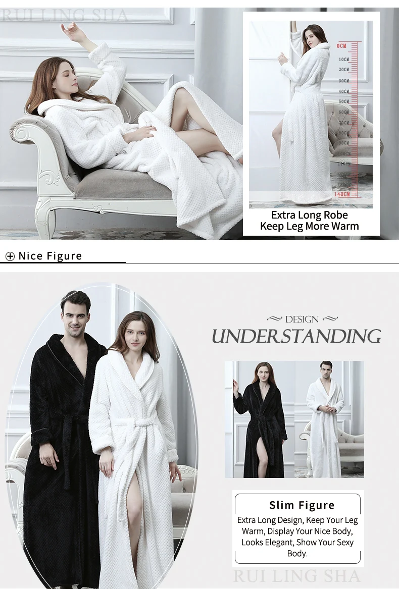 Men Epvca Long Warm Dobbstainless Steelplush Bathrobe Winter Thick Flannel Thermal Bathrobe Microfiber Luxury Bathrobe Women factory