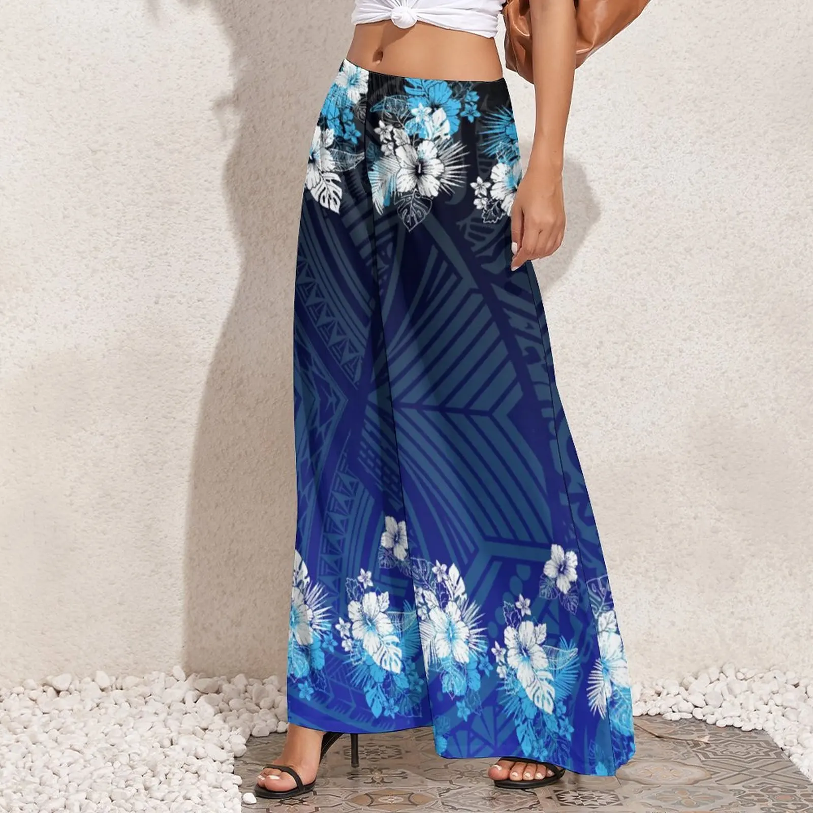 ★POLYSOOEM★ HAWAIIAN SUMMER PANTS Shop Our Print on Demand Hawaiian Summer Wide Leg Pants