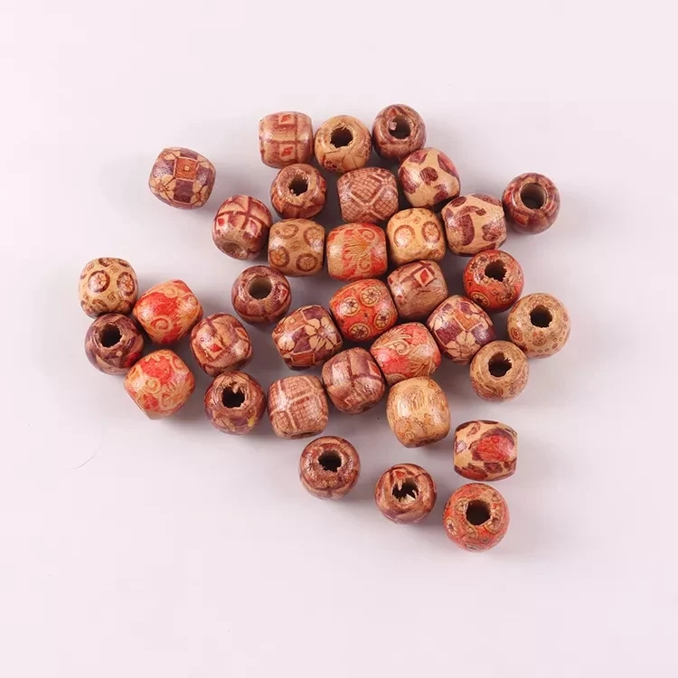 high quality big hole beads painted