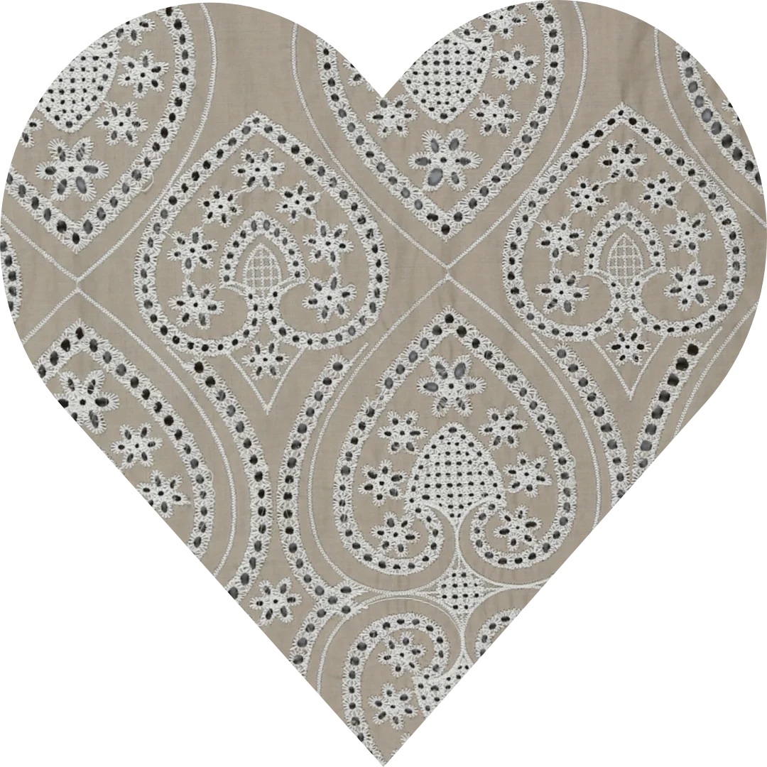 Textured Brown Cotton Fabric with Delicate Punch-Hole Embroidery Soft & Stylish for Women's Wear  Customized Embroidery Fabric
