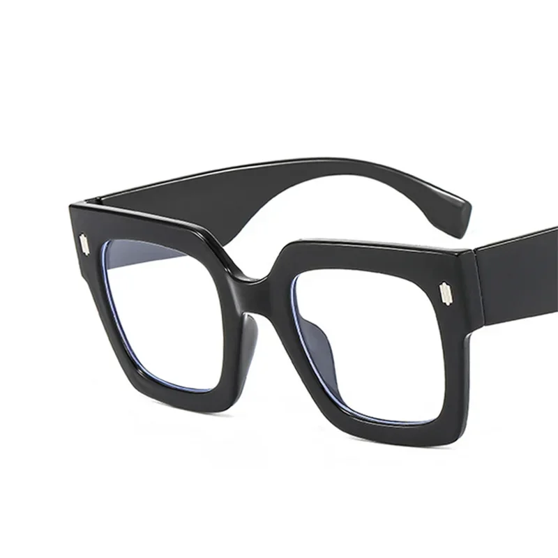 Retro Square Big Glasses Frame Men 2024 New Anti Blue Light Glasses Women Oversized Eyeglass 5837