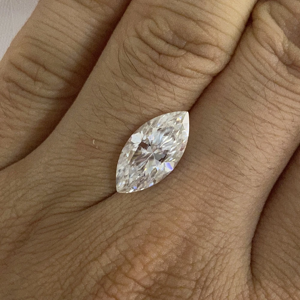 Lab Grown Moissanite Big Size 18x8mm 5cts VVS1 Marquise Cut Loose Moissanite Stone