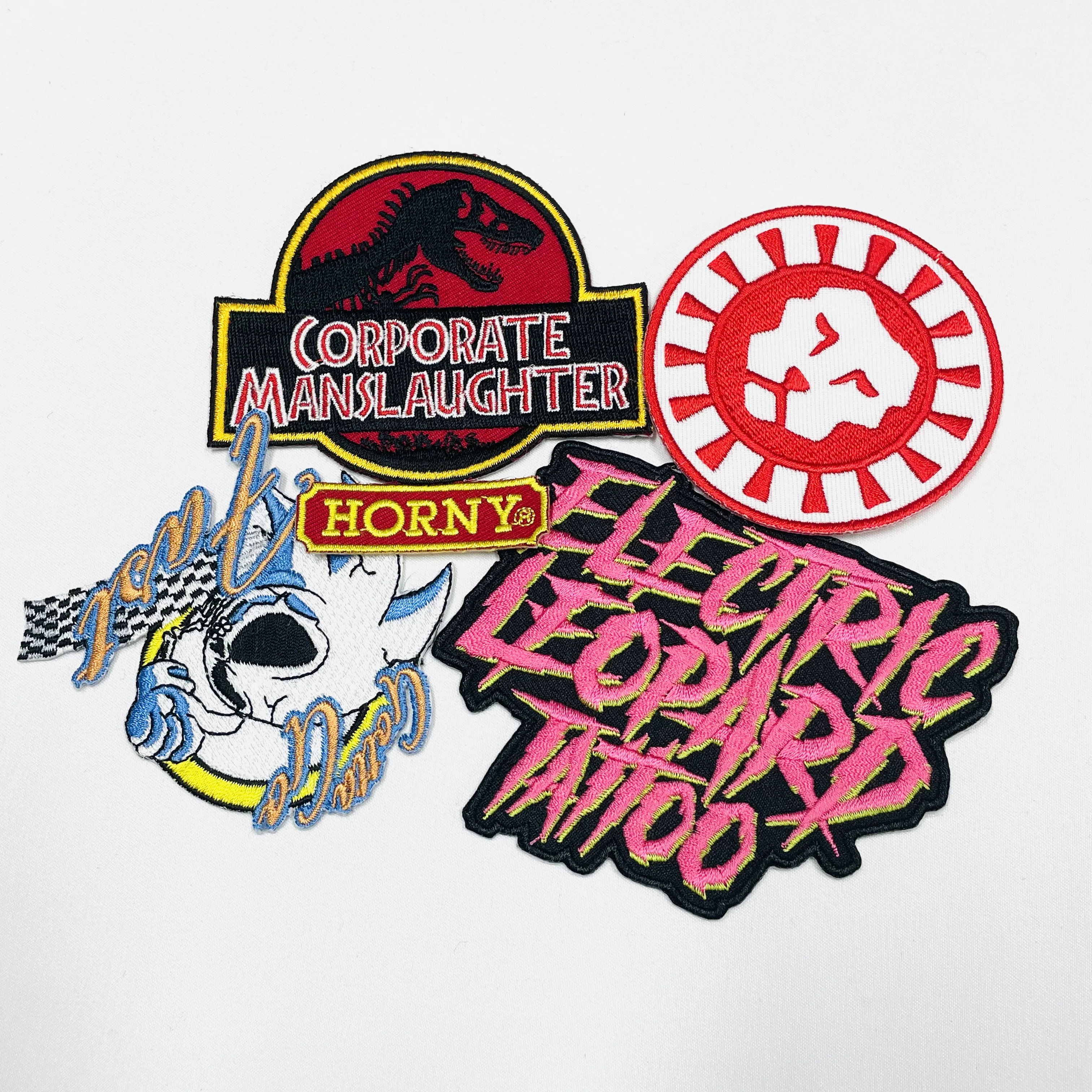 Western Cowboy Style Embroidered Patches Custom Logo Curved Bill Baseball Flat 3D Embroidery Patch