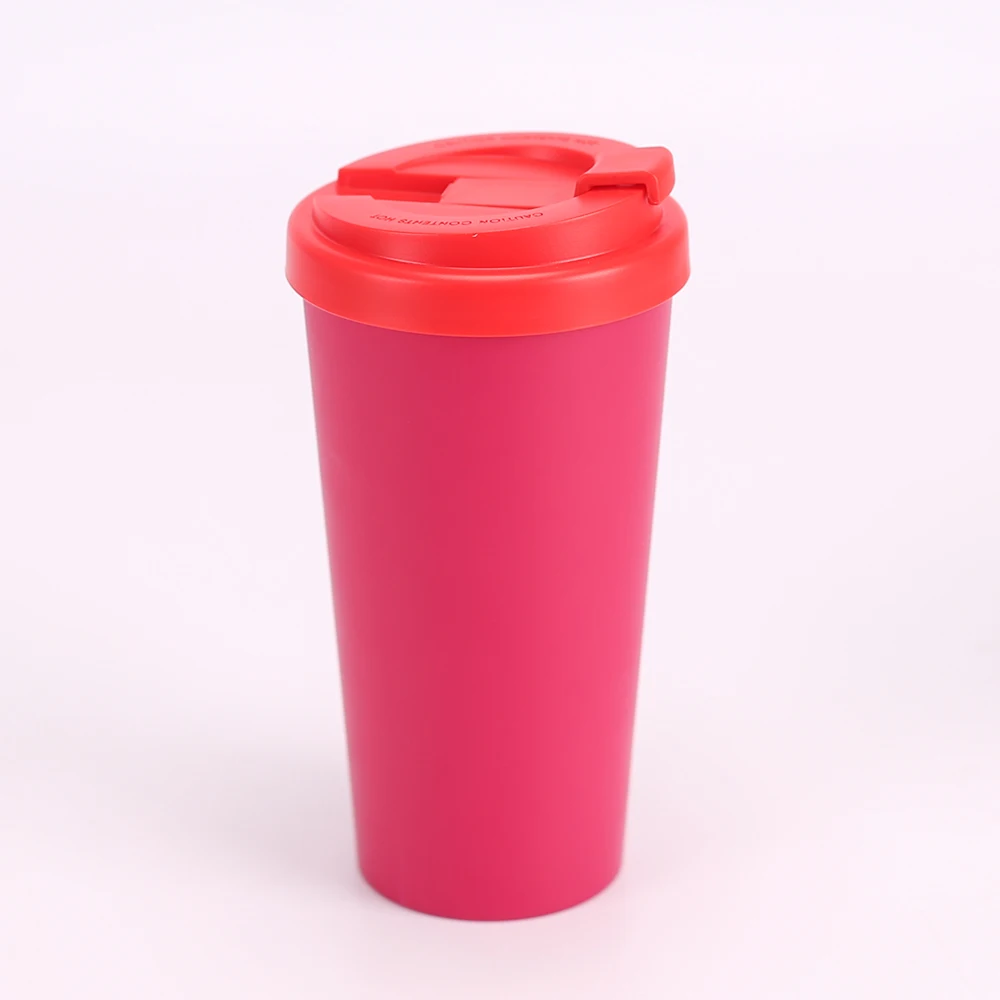 Недорогая дорожная многоразовая кофейная чашка без бисфенола А с откидной крышкой 16 унций оптом
